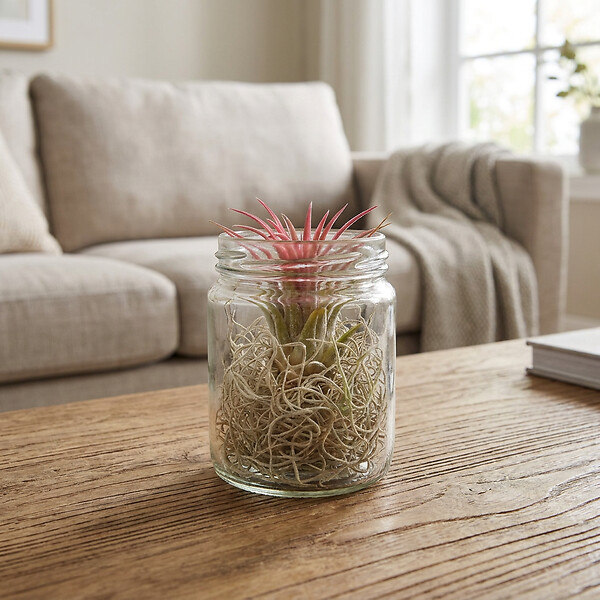 BLOOMIQUE - Lot de 3 - Tillandsia en Verre - Plantes aériennes - Plantes d’intérieur - Très facile à entretenir - large