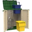 TERRY - Abri Poubelles 2 Sacs x 110L Armoire Poubelle de Tri Sélectif Déchets 68 x 39 x 88,7 cm Vert/Beige Terry - vignette