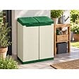 TERRY - Abri Poubelles 2 Sacs x 110L Armoire Poubelle de Tri Sélectif Déchets 68 x 39 x 88,7 cm Vert/Beige Terry - vignette