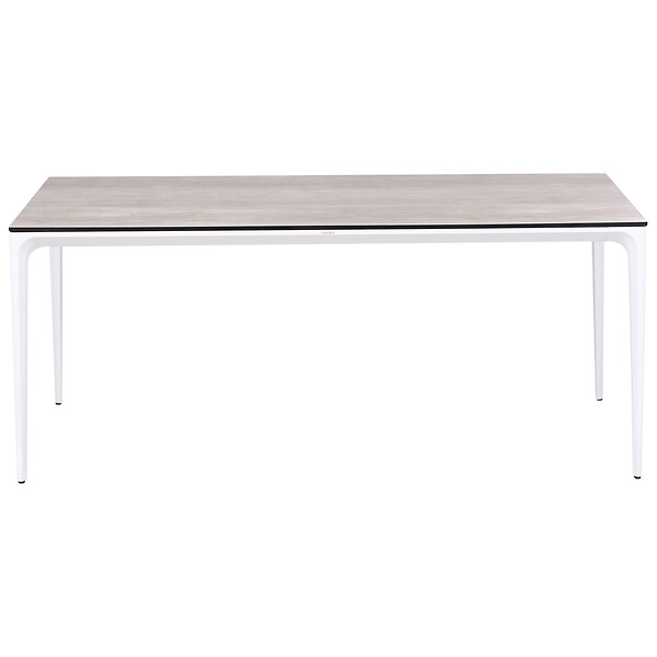 BELIANI - Table de salle à manger de jardin SOVARETO 180 cm 90 cm Imitation bois Gris clair - large