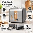 NEDIS - Grille pain Toaster 900W 2 Tranches Design Gris & Bois 6 modes Réchauffage & Dégivrage Ramasse-miettes amovible NEDIS - vignette