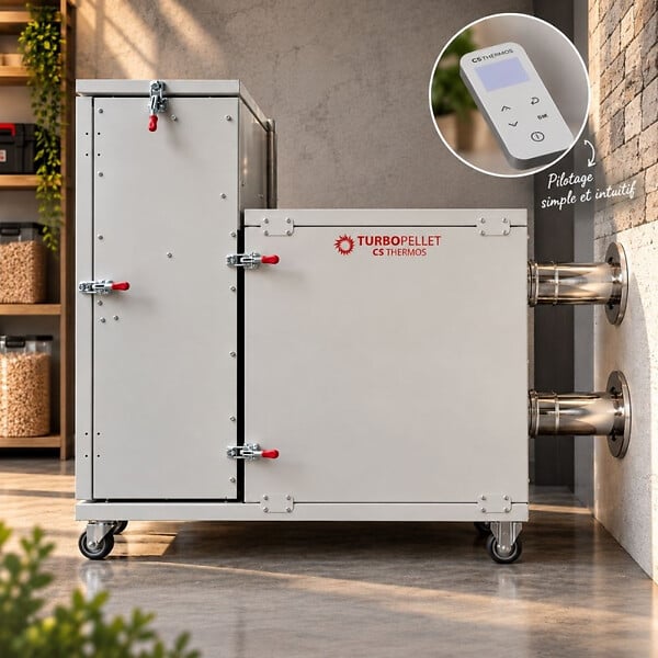 CS THERMOS - Poêle à granulés extérieur - Turbopellet Air 12 kW - Gris - large