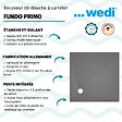 WEDI - Receveur de douche à carreler FUNDO PRIMO - Carré - Ecoulement excentré - Dimensions: 1500x1500x40mm - WEDI - vignette