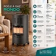 INTEC - Poele à gaz Rondo 4200W 3 puissances Noir - Chauffage d'appoint gaz mobile 80m² 5 roulettes INTEC - vignette