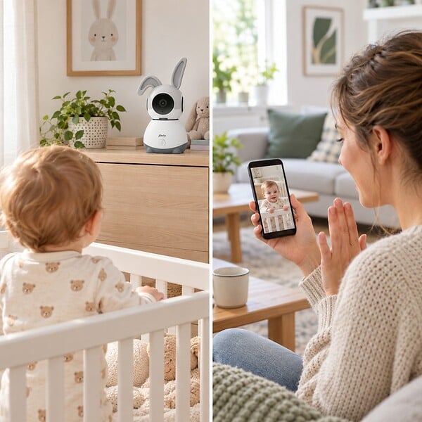 ALECTO - Babyphone Wi-Fi Caméra Full HD 1080p orientable Vision Nocturne Interphone Alertes Alecto - large