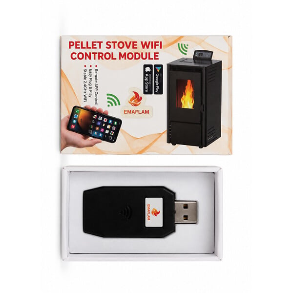 EMAFLAM - Accessoire Wi-Fi EMAFLAM pour Poêle à Granulés - Smart Pellet Stove - - large