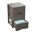 ARTPLAST - Commode de rangement 3 Tiroirs Amovibles Couleur taupe Effet tressé - Meuble de Rangement - Roulettes 39x38,5xH6cm ArtPlast - vignette