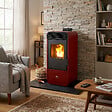 SANNOVER - Poêle à granulés étanche Izedia 13,8 kW Bordeaux Sannover + Kit d'installation - vignette