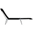 VIDAXL - vidaXL Chaises longues pliables lot de 2 Acier et tissu Noir - vignette