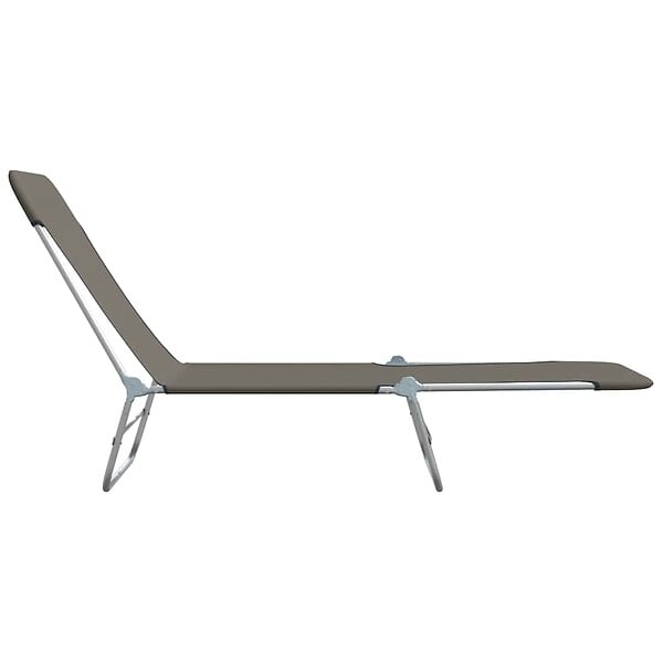 VIDAXL - vidaXL Chaises longues pliables lot de 2 Acier et tissu Gris - large