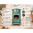 UNIVERSAL - Poêle à gaz Fonte véritable 3.4KW VERT Chauffage à gaz Effet feu de bois Provence Sahara - vignette