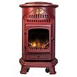 UNIVERSAL - Poêle à gaz Fonte véritable 3.4KW Rouge Chauffage d'appoint au gaz Effet feu de bois Provence Sahara - vignette