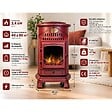 UNIVERSAL - Poêle à gaz Fonte véritable 3.4KW Rouge Chauffage d'appoint au gaz Effet feu de bois Provence Sahara - vignette