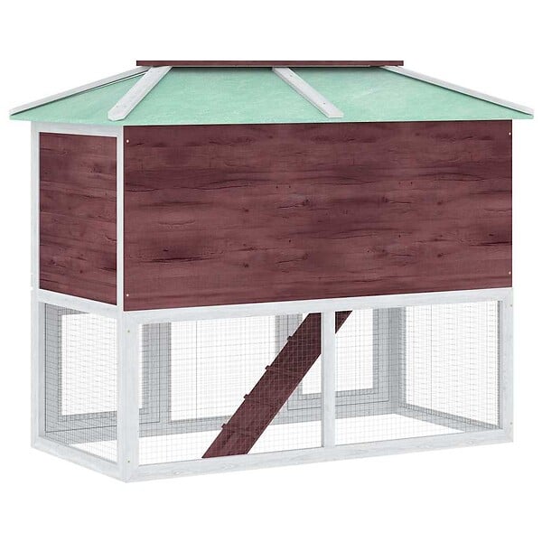 VIDAXL - vidaXL Cage double pour animaux Marron Bois - large