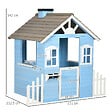 OUTSUNNY - Maison de jeux enfant - jeu plein air maisonnette enfant - dim. 151L x 112l x 142H cm - bois sapin bleu blanc gris - vignette