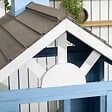 OUTSUNNY - Maison de jeux enfant - jeu plein air maisonnette enfant - dim. 151L x 112l x 142H cm - bois sapin bleu blanc gris - vignette