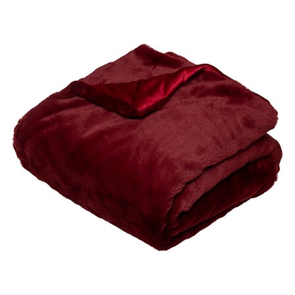 ATMOSPHERA - Plaid fourrure rouge 130x180cm - large
