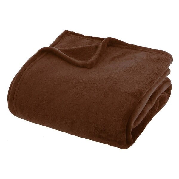 ATMOSPHERA - Plaid flanelle Ollis marron tonka 230x180cm - large
