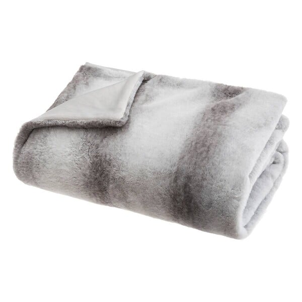 ATMOSPHERA - Plaid gris bicolore 130x180cm - large