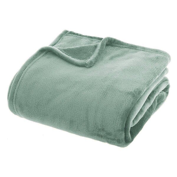 ATMOSPHERA - Plaid flanelle Ollis vert céladon 230x180cm - large