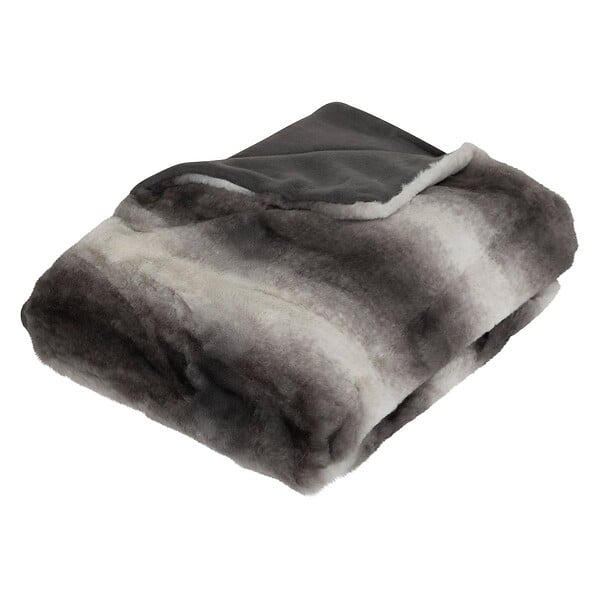 ATMOSPHERA - Plaid fourrure "Grizzli" 120x160 gris - large