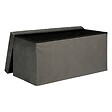 ATMOSPHERA - Pouf pliant et Coffre de rangement en tissu Gris 76 x 38 cm - vignette
