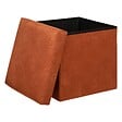 ATMOSPHERA - Pouf pliant et Coffre de rangement en tissu Ambre 38 x 38 cm - vignette