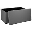 ATMOSPHERA - 2 en 1 Pouf pliant double et coffre de rangement Vinyle Gris 76.6 x H 37.5 cm - vignette