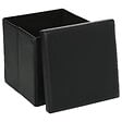 ATMOSPHERA - 2 en 1 Pouf pliant et coffre de rangement Vinyle Noir  38 x H 37.5 cm - vignette