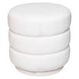 ATMOSPHERA - Pouf en Tissu bouclé Blanc D 40 x H 40 cm - vignette