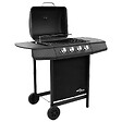 VIDAXL - vidaXL Barbecue gril à gaz avec 4 brûleurs Noir - vignette