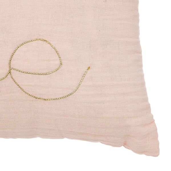 ATMOSPHERA - Coussin rectangulaire "Lili" en gaze de coton 50x30cm rose - large