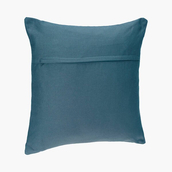 ATMOSPHERA - Coussin déhoussable en Coton Bleu canard 38 x 38 cm - large