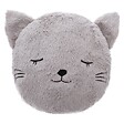 ATMOSPHERA - Coussin décoratif Chat en Fourrure Grise D 27 cm - vignette
