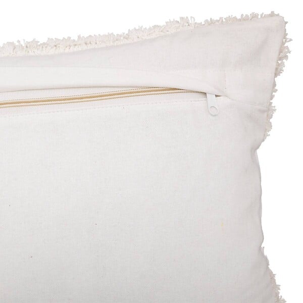 ATMOSPHERA - Housse de coussin en Coton Ivoire et Beige Lin tufté 30 x 50 cm - large