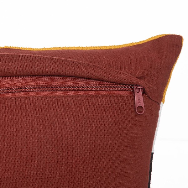 ATMOSPHERA - Coussin décoratif déhoussable en coton motifs brodés Multicolore 30 x 50 cm - large