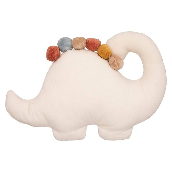 ATMOSPHERA - Coussin décoratif Dinosaure en Coton avec Pompons 40 x 30 cm - large