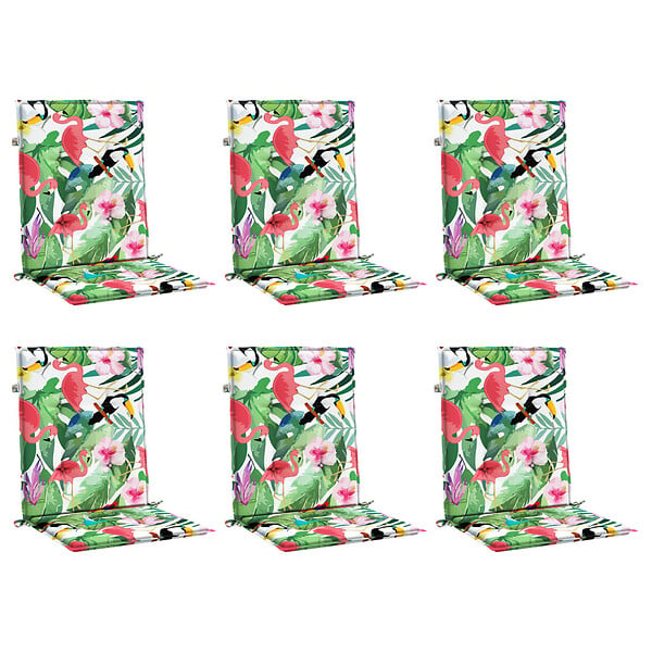 VIDAXL - vidaXL Coussins de chaise à dossier bas lot de 6 multicolore tissu - large