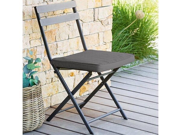 HESPERIDE - Galette de chaise de jardin 40 x 40 cm Ardoise - Hespéride - large