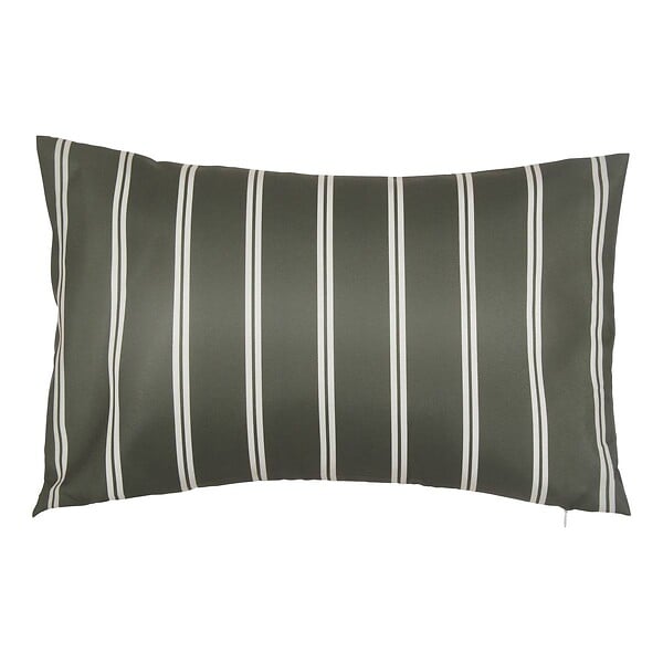 ATMOSPHERA - Housse de coussin d'extérieur Tileo 50x30cm rayée vert foncé - large