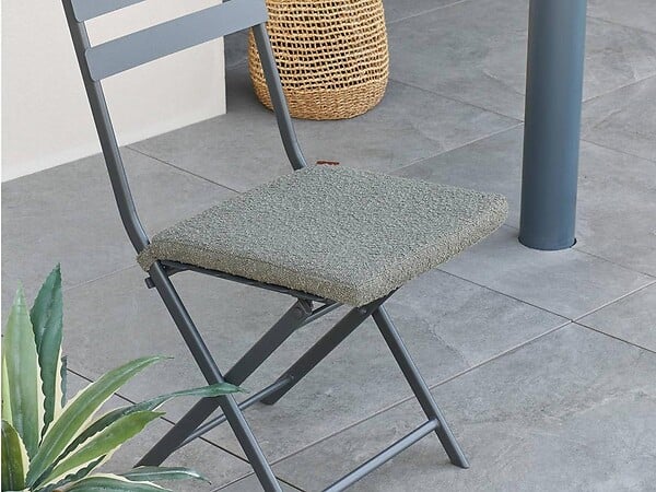 HESPERIDE - Galette de chaise Solfia 40 x 40 cm laurier - Hespéride - large