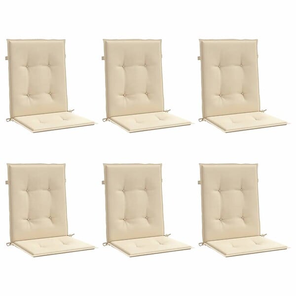 VIDAXL - vidaXL Coussins de chaise de jardin à dossier bas lot de 6 beige - large