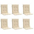 VIDAXL - vidaXL Coussins de chaise de jardin à dossier bas lot de 6 beige - vignette