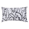 ATMOSPHERA - Housse de coussin d'extérieur Nolan 50x30cm motif fantaisie noir et blanc - vignette