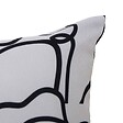 ATMOSPHERA - Housse de coussin d'extérieur Nolan 50x30cm motif fantaisie noir et blanc - vignette
