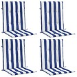 VIDAXL - vidaXL Coussins de chaise à dossier bas lot de 4 rayures bleu et blanc - vignette