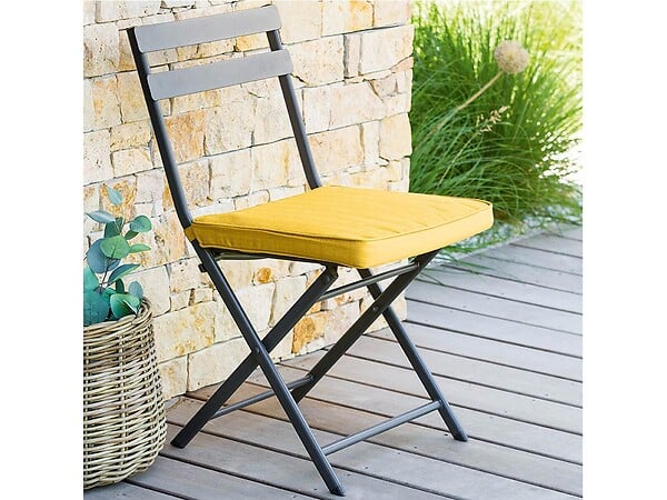 HESPERIDE - Galette de chaise de jardin 40 x 40 cm Moutarde - Hespéride - large