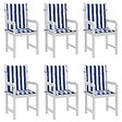 VIDAXL - vidaXL Coussins de chaise à dossier bas lot de 6 rayures bleu et blanc - vignette