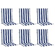 VIDAXL - vidaXL Coussins de chaise à dossier bas lot de 6 rayures bleu et blanc - vignette