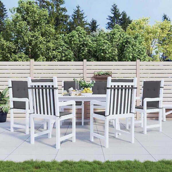 VIDAXL - vidaXL Coussins de chaise de jardin à dossier bas lot de 6 anthracite - large